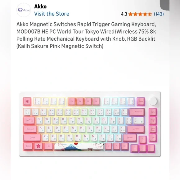 Sakura Pink Mechanical Keyboard Akko - Picture 4 of 9